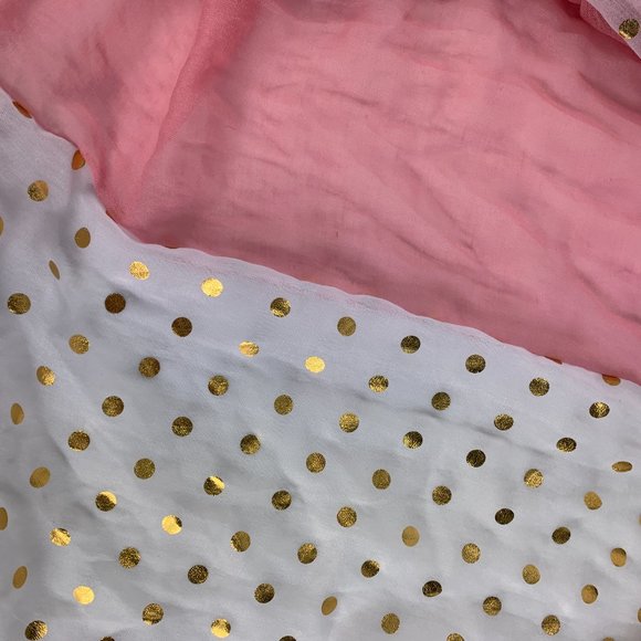 NWT Pink Gold White Infinity Scarf - Picture 2 of 3